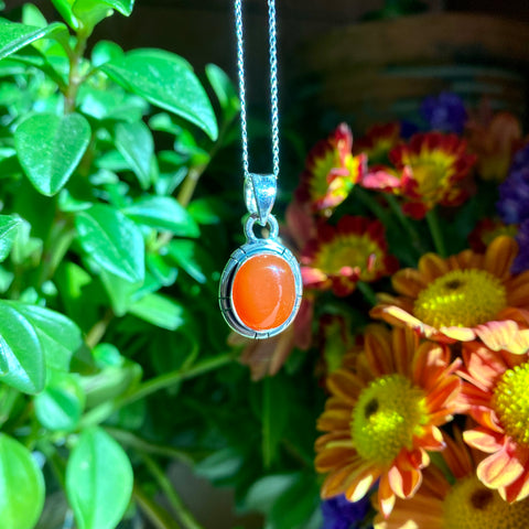 Motivation Pendant: Carnelian (Sterling Silver)