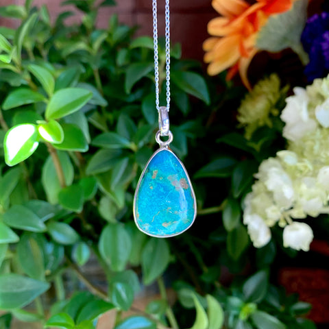 Communication Pendant: Chrysocolla (Sterling Silver)