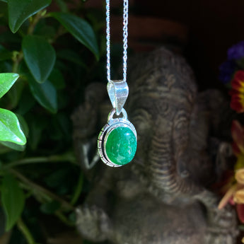 Abundance and Heart Healer Pendant: Green Aventurine (Sterling Silver)
