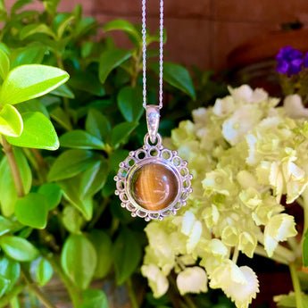 Good Fortune Pendant: Tiger's Eye (Sterling Silver)