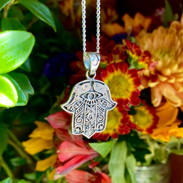 Protection Amulet: Hamsa Hand (Sterling Silver)