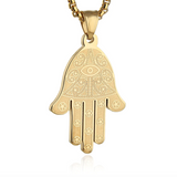 Hamsa Hand Protection Amulet Pendant (Silver, Gold, Black, Rose Gold)