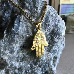 Hamsa Hand Protection Amulet Pendant (Silver, Gold, Black, Rose Gold)