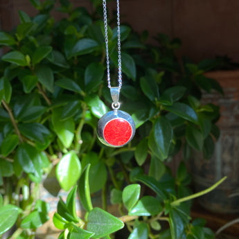 Peace Pendant: Coral (Sterling Silver) Round