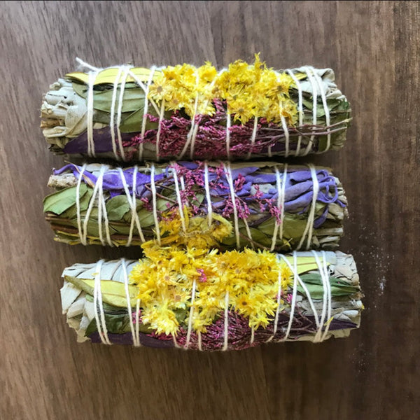 Sage with Calendula Flowers: Cleansing and Clarity Smudge Stick