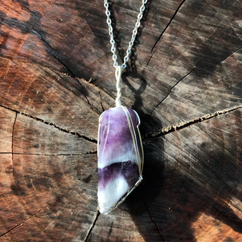 Intuition Crystal Pendant: Chevron Amethyst